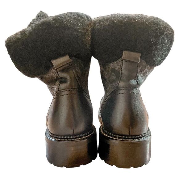 Frye Samantha Camo Hiker Combat Boots Shearling - Picture 5 of 9